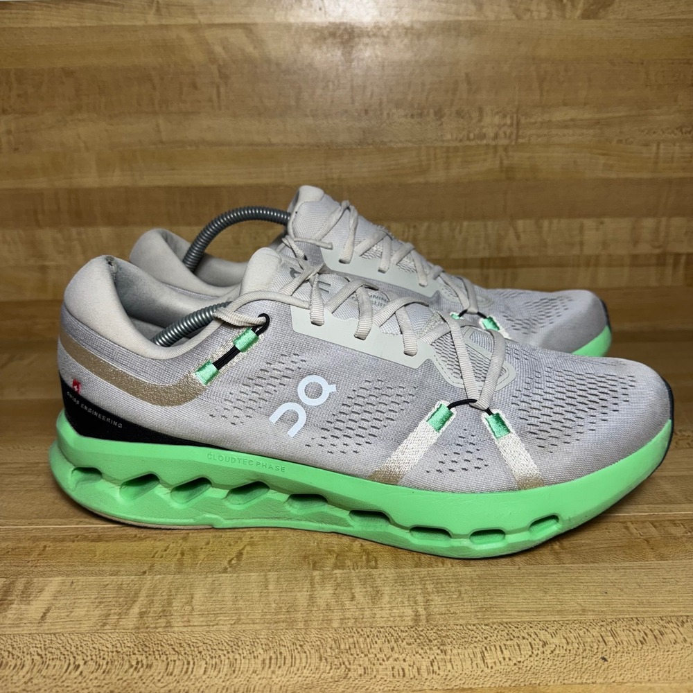 On Cloudsurfer Glacier Meadow Grey Green Running Shoes 3MF10124048 Mens 13